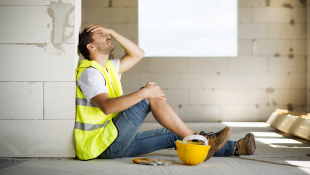 Injured construction worker