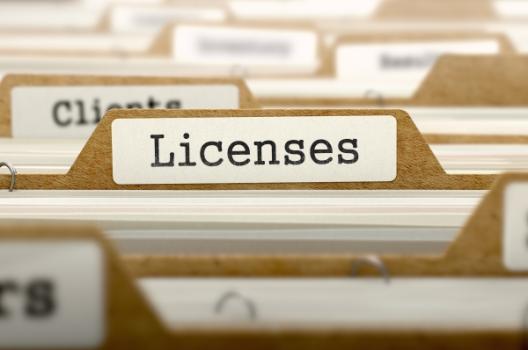 Licenses label on file folder