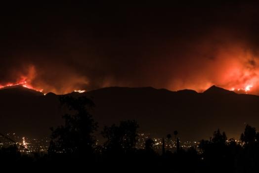 LA Wildfires at Night