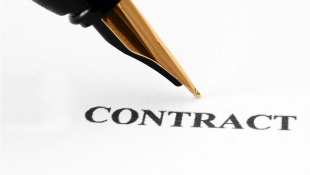Pen pointing to Contract