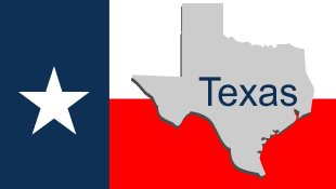 Texas flag with map