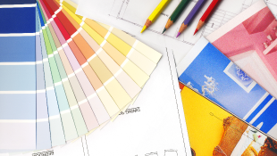 Color swatches and design plans