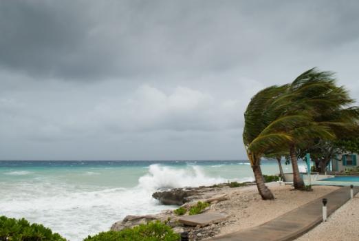 Hawaii storm on beach