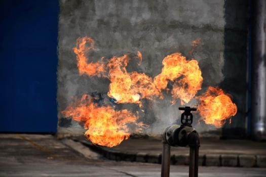Gas fire explosion