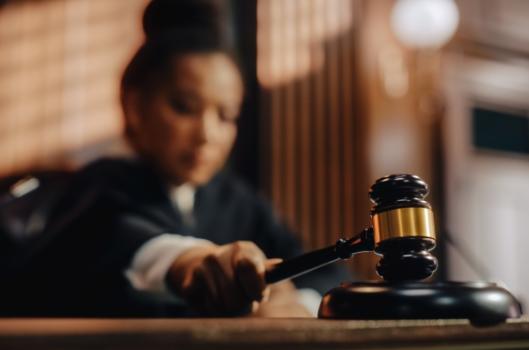 Judge with gavel