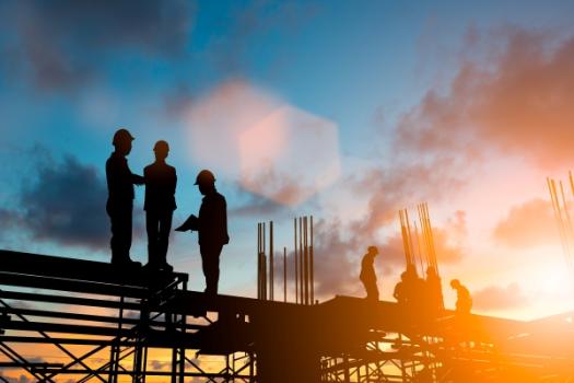 Construction workers on site