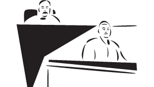Illustration of witness and judge