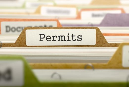Permits label on file folder