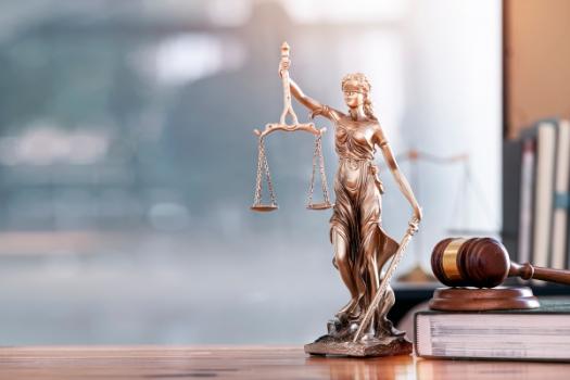 Lady law next to gavel