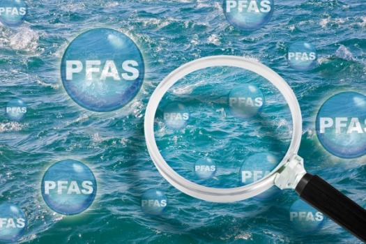 PFAs water magnifying glass