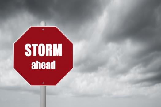 Storm ahead sign