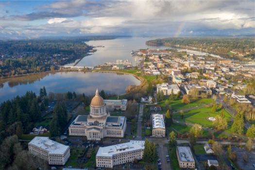 Aerial view of Washington state capitol