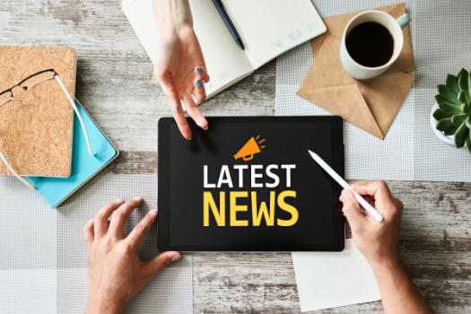 Latest news coffee notebooks meeting