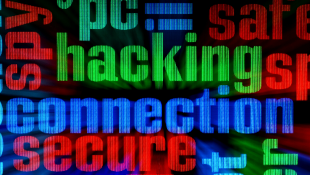 hacking connection secure words interlapping