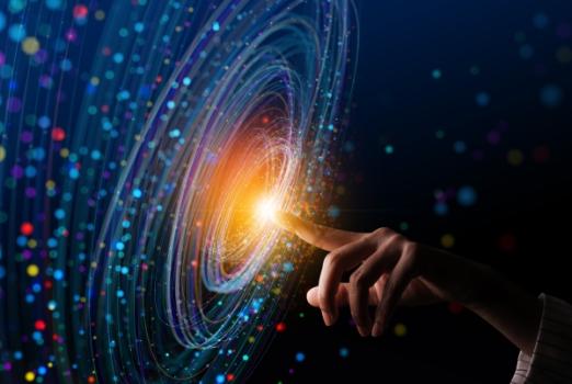 Finger pressing technology symbolizing future