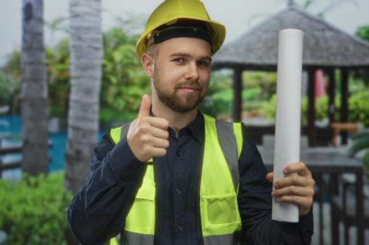 Construction Backlog Indicator Falls, Contractor Optimism Stable Construction worker thumb up