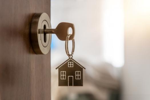House keychain in door