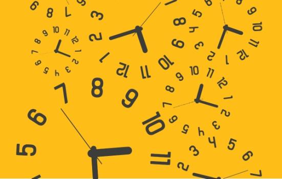 Delaware Court Tells Wiring Manufacturer It’s Too Early and Too Late Clock faces on yellow background