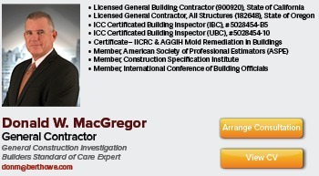 Builders Standard of Care Expert Witness and Consulting General Contractor
